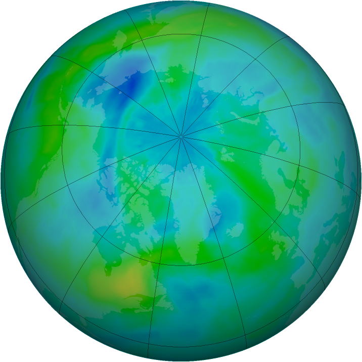 Arctic ozone map for 16 September 2011